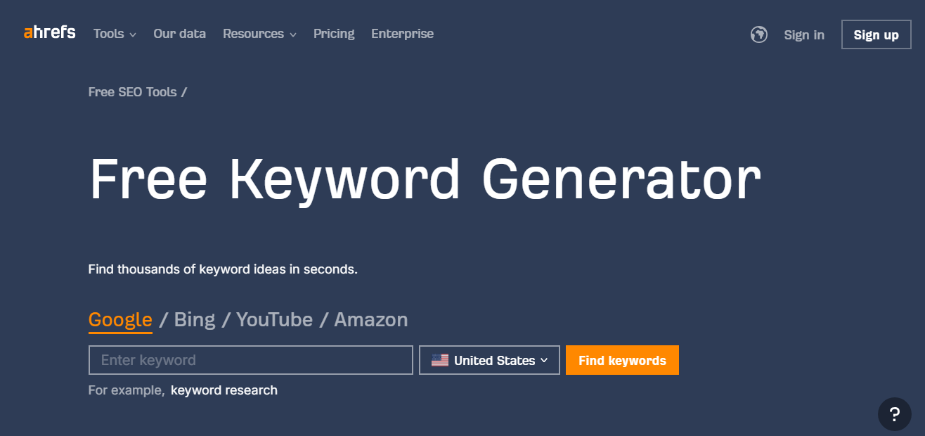  Ahrefs Keyword Generator