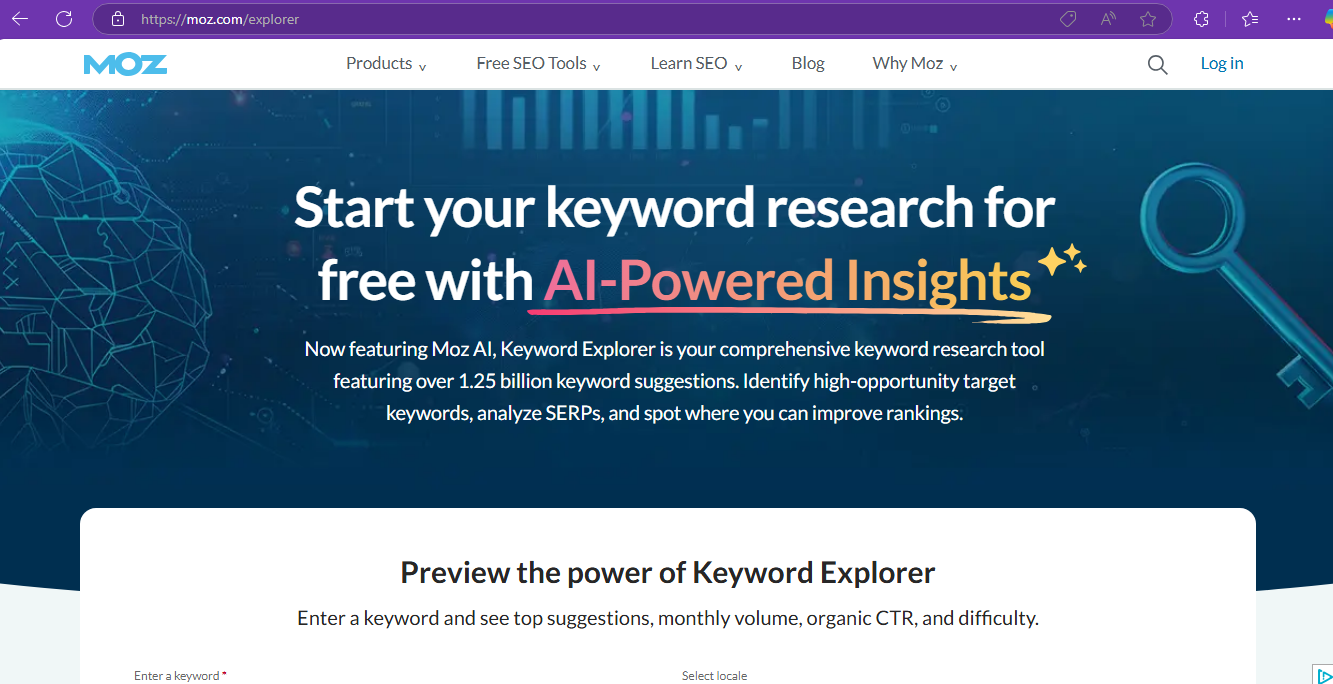 Moz Keyword Explorer